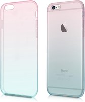 kwmobile hoes voor Apple iPhone 6 / 6S - backcover voor smartphone - Tweekleurig design - roze / mat blauw