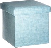 Tomaz opvouwbare vierkante poef - Blauw - L 38 x D 38 x H 38 cm