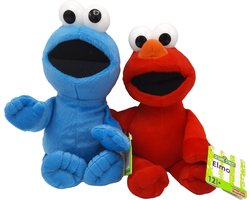 Sesamstraat Knuffel Voordeelset - Elmo en Koekiemonster - Fisher Price - Pluche - 28/30 cm