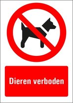 Dieren verboden tekstbord - kunststof 297 x 420 mm