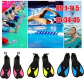 Zwemvinnen-Outdoor Watersporten Verstelbare Zwemvinnen Zwemvliezen Duiken Flippers Snorkelen Training Zwembad Apparatuur Yellow XXS（34~35）