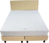 Bedworld Boxspring 120x190 - Stevig - Velours - Donker beige (ML04)
