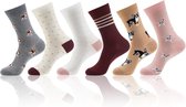 Monfoot - Grappige sokken - Vrolijke Kleurrijke Warme Honden Sokken - Unisex - 6 Paar - Maat 36/38 - Honden Patroon - Perfect Cadeau