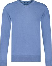 Haze & Finn Trui Knit V Neck Melange Mc16 0220 Vallarta Blue Mannen Maat - XXL