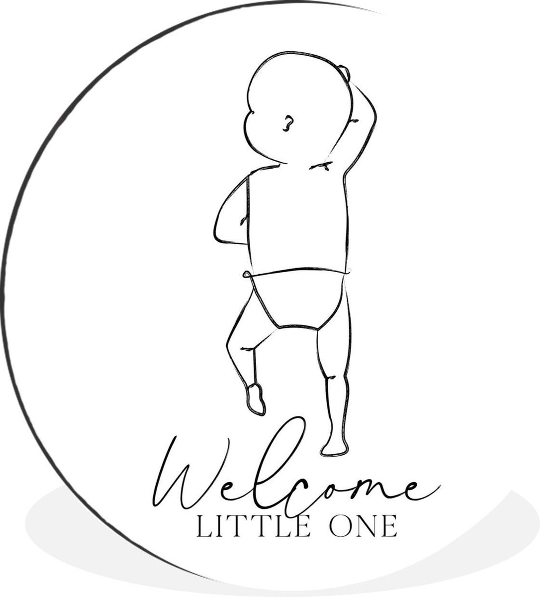 WallCircle - Wandcirkel - Muurcirkel - Baby - Welcome little one - Spreuken - Geborote - quotes - Aluminium - Dibond - 60x60 cm - Binnen en Buiten