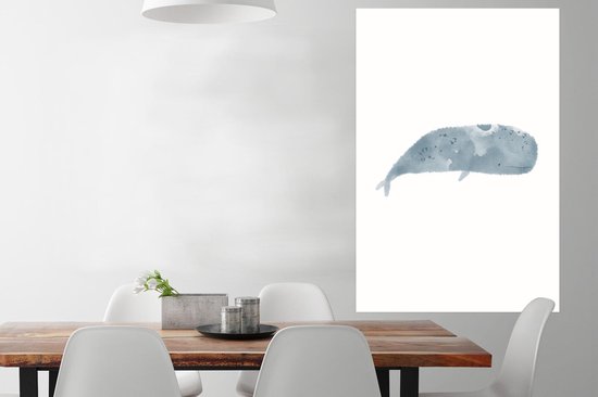 Poster Potvis - Dieren - Zee - Waterverf - 80x120 cm