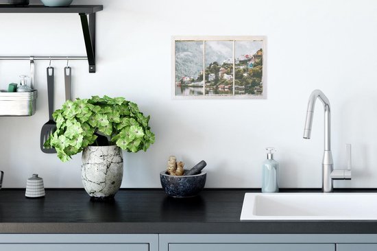 Affiche Look through - Berg - Brouillard - 30x20 cm