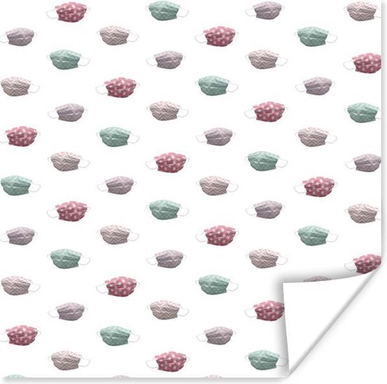 Affiche Couleurs - Pastel - Mondkapjes - 30x30 cm