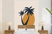 Behang - Fotobehang Palmboom - Zon - Pastel - Breedte 145 cm x hoogte 220 cm