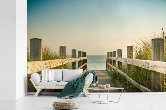 Papier peint - Papiers Papier peint photo Clôture - Chemin - Mer - Largeur 330 cm x Hauteur 220 cm