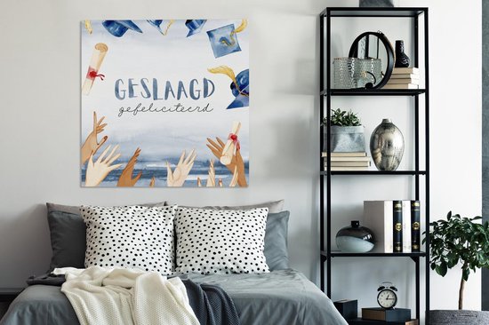 Peinture sur toile Proverbes - Citations - 'Passed' - Remise des diplômes - 90x90 cm - Décoration murale