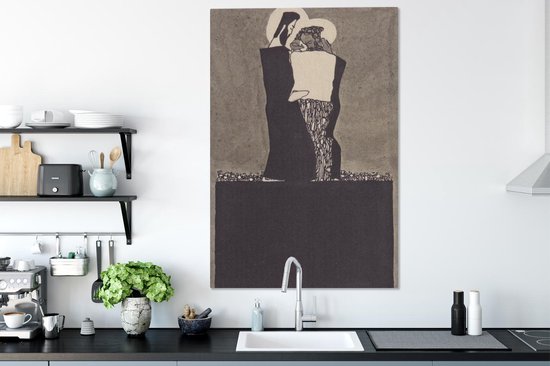 Peinture sur toile Zwei männer mit nimben - Egon Schiele - 80x120 cm - Décoration murale