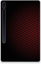 Coque en Siliconen TPU Samsung Galaxy Tab S7 Plus Coque arrière idéale comme cadeau de Vaderdag à carreaux rouge avec côtés transparents
