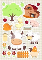 muurstickers Baby Farm 47 x 70 cm