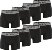 Phil & Co Zwarte Boxershorts Heren Multipack Zwart 8-Pack - Maat S | Onderbroek