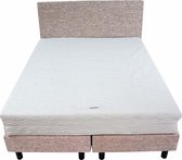 Bedworld Boxspring 160x220 - Stevig - Waterafstotend grof - Wit grijs (P84)