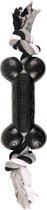 Flamingo Rubber Gladiator Dumbbel Met Touw Zwart 18Cm