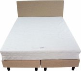 Bedworld Boxspring 140x210 - Stevig - Lederlook - Licht taupe (MD906)