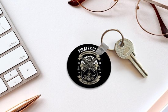 Porte-clés - Pirate - Canon - Rétro - Dessin - Plastique - Rond