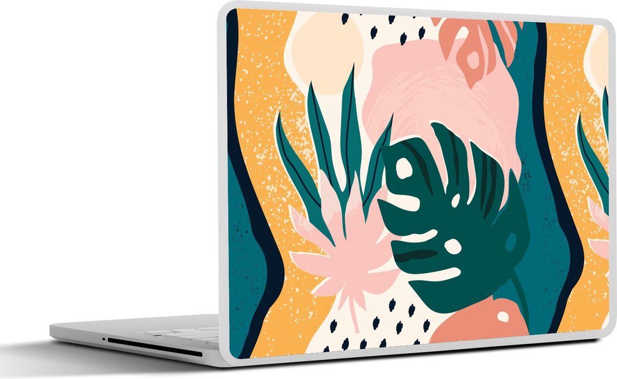 Laptop sticker - 15.6 inch - Bladeren - Kleuren - Patronen - 36x27,5cm - Laptopstickers - Laptop skin - Cover
