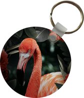 Porte-clés - Flamingo - Fleurs - Ressorts - Plastique - Rond - Cadeaux à distribuer