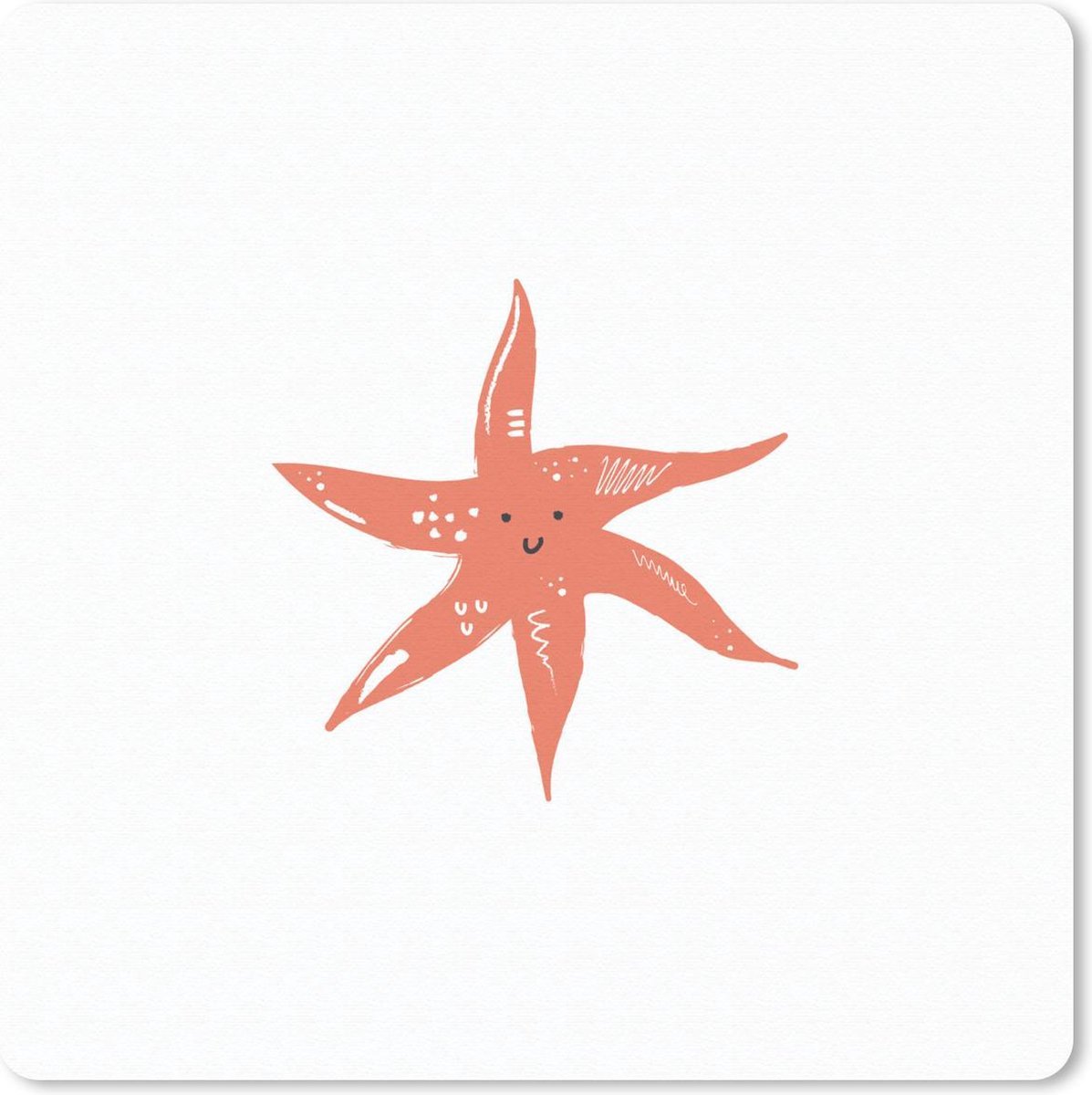 Muismat 30x30 cm - Mousepad Zeester - Roze - Pastel - Muismatten