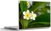 Laptop sticker - 10.1 inch - Bloemen - Geel - Bladeren - 25x18cm - Laptopstickers - Laptop skin - Cover