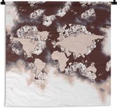 Tapisserie - Tapisserie - Wereldkaart - Fleurs - Marron - 60x60 cm - Tapisserie