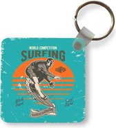 Sleutelhanger - Uitdeelcadeautjes - Vintage - Surf - Surfplank - Plastic - Vaderdag cadeau - Geschenk - Cadeautje voor hem - Tip - Mannen
