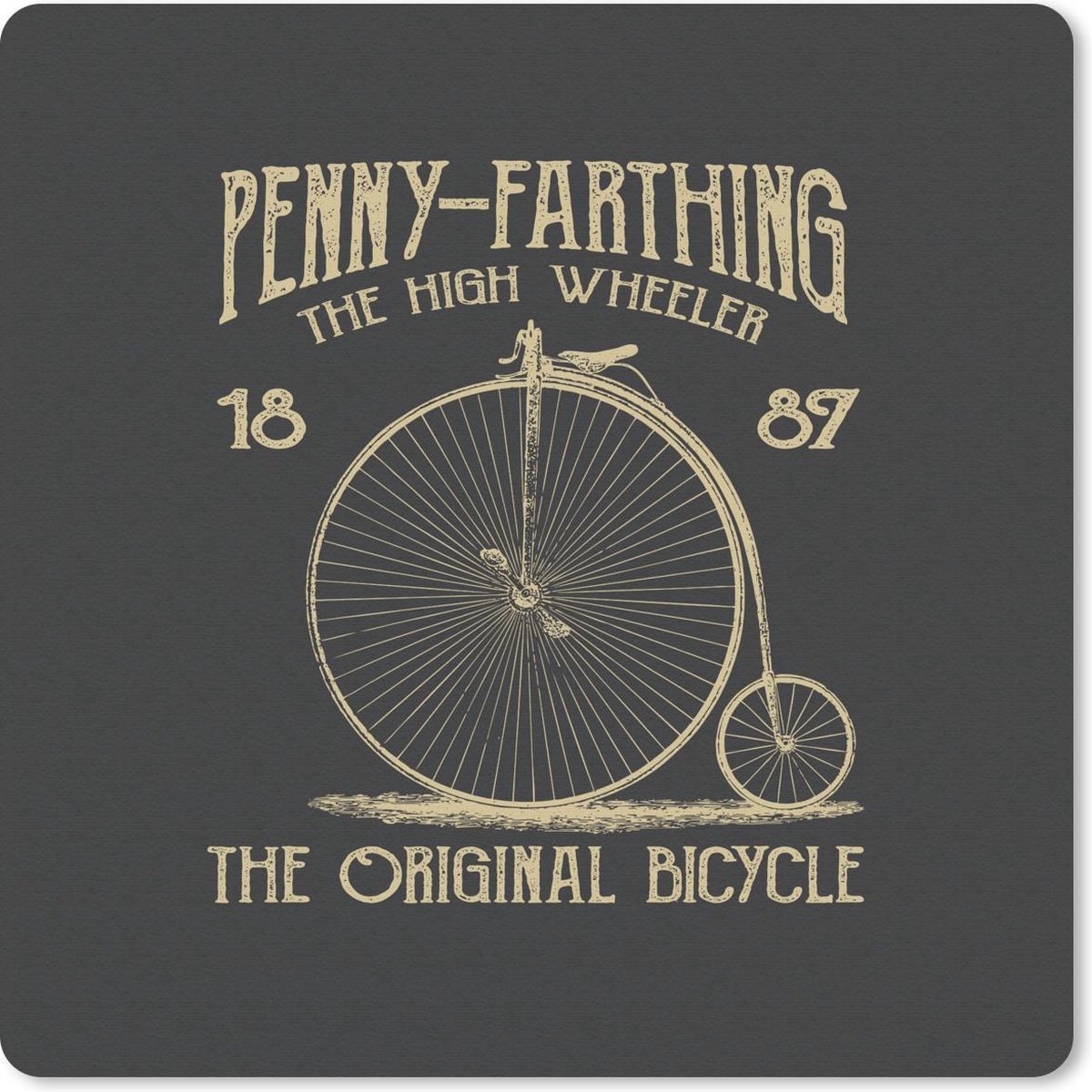 Muismat 30x30 cm - Mousepad Fiets - Wielen - Vintage - Muismatten