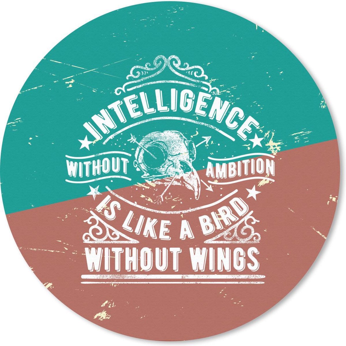 Muismat rond 30x30 cm - Mousepad Vintage - Design - Schedel - Ronde muismatten