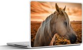 Laptop sticker - 15.6 inch - Paard - Zon - Oranje - 36x27,5cm - Laptopstickers - Laptop skin - Cover