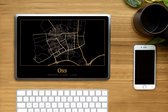 Laptop sticker - 11.6 inch - Kaart - Oss - Goud - Zwart - 30x21cm - Laptopstickers - Laptop skin - Cover