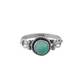 Amaris | Ring 925 zilver met amazoniet edelsteen | edelstenen sieraden | dames ringen zilver | Maat 17,5