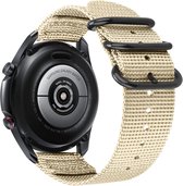 Strap-it Watch 4 & Watch 5 bandje - Samsung Galaxy Watch 4 Classic 42mm nylon gesp band - khaki - Geschikt voor Samsung Galaxy Watch 5 Pro – 44mm – 40mm & Galaxy Watch 4 40mm, 44mm