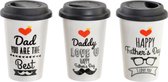 Mok DKD Home Decor Father's Day Zwart Siliconen Porselein (400 ml) (3 pcs)