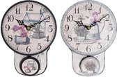 Muurklok DKD Home Decor Slinger Ijzer Hout MDF (2 pcs) (14 x 5 x 19 cm)