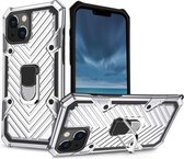 Cool Armor PC + TPU schokbestendig hoesje met 360 graden draaibare ringhouder voor iPhone 13 (zilver)