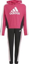 adidas Colorblock Crop Top Trainingspak - Trainingspakken - roze/zwart - maat 164