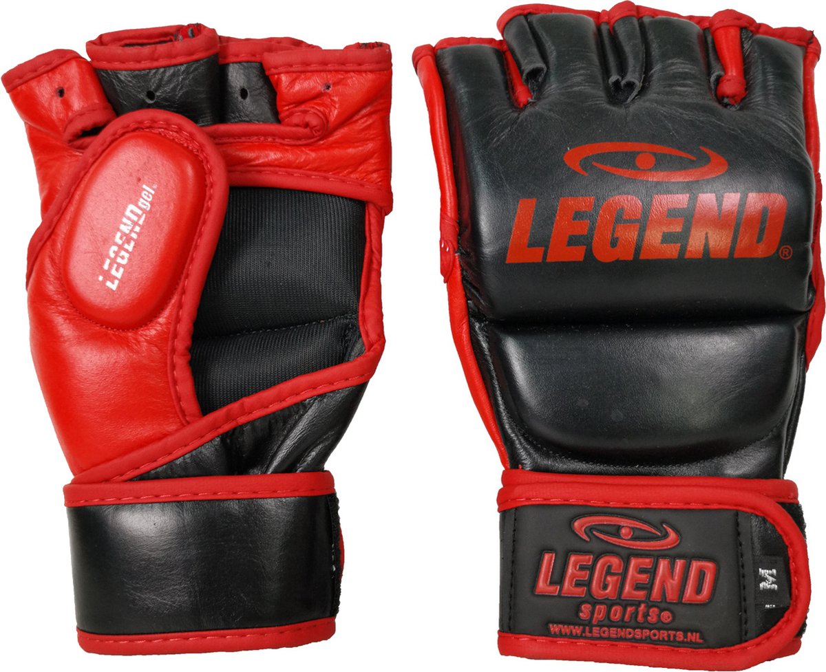 Legend Sports Mma-handschoenen Met Duim Zwart/rood Maat L