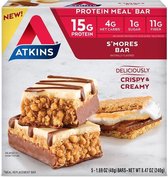 Atkins | Protein Bar | S'mores Bar | 5 x 48g  | Snel afvallen zonder poespas!