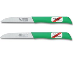 Robert Herder Klassiker 1966 Aardappelmes 8,5 cm roestvrijstaal - Groen kunststof heft - 2 stuks