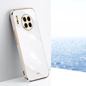 Voor Huawei Mate 30 XINLI Straight 6D Plating Gold Edge TPU Shockproof Case (wit)