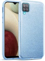Samsung Galaxy A42 5G Hoesje Glitters Siliconen TPU Case Blauw - BlingBling Cover
