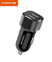 Xssive autolader dual USB met microkabel 1m