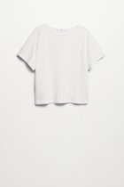 Mango T-shirt Getextureerd Katoenen T Shirt 17002896 01 Dames Maat - L