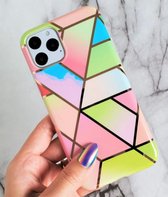 ShieldCase Marmeren patroon geschikt voor Apple iPhone 11 Pro Max hoesje - regenboog