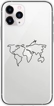 Wanderlust geschikt voor Apple iPhone 12 / 12 Pro - 6.1 inch hoesje  - transparant