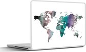 Laptop sticker - 15.6 inch - Wereldkaart - Abstract - Kleuren - Kids - Jongens - Meiden - 36x27,5cm - Laptopstickers - Laptop skin - Cover