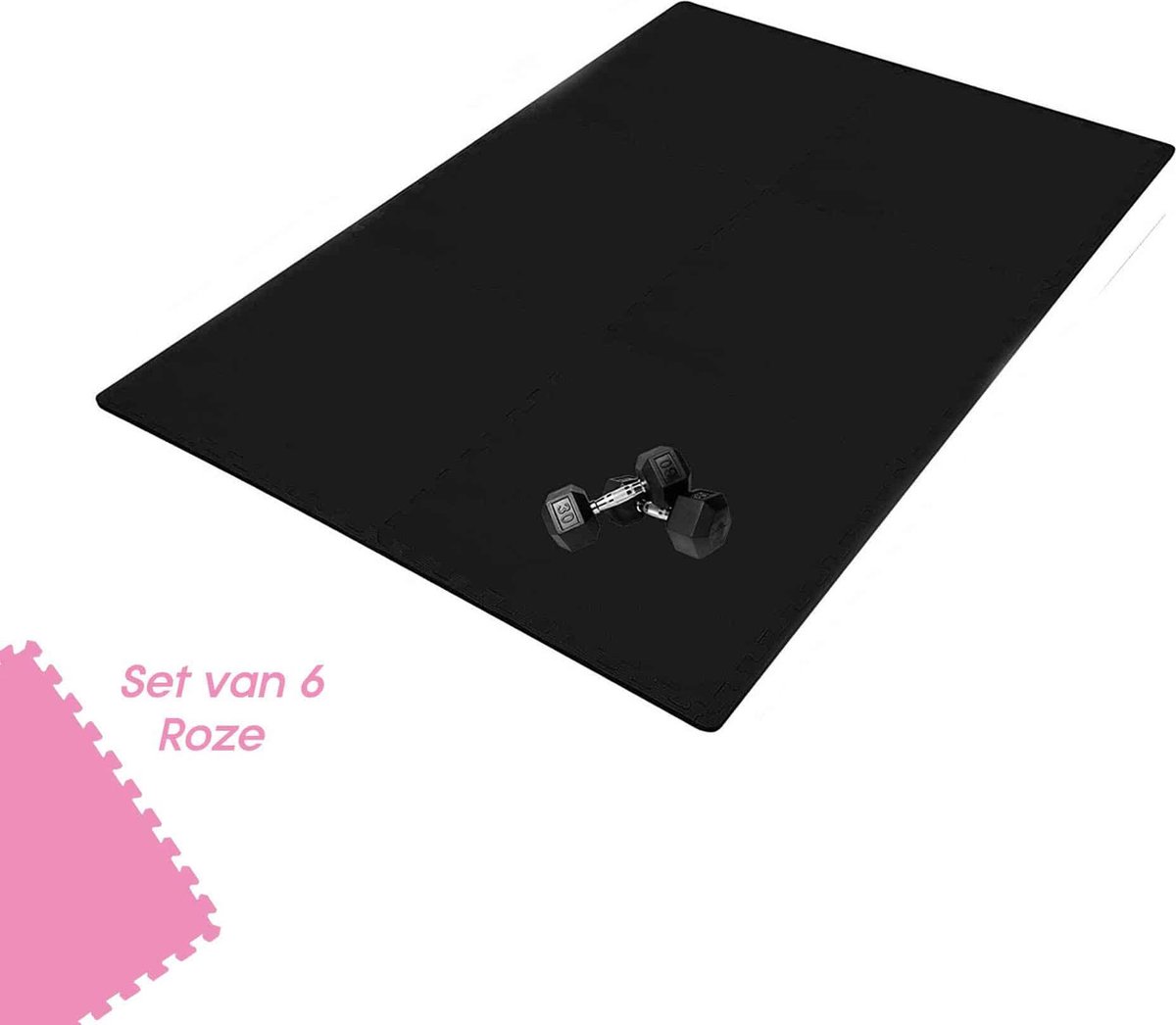 Buxibo Yogamat 60x60x1CM - Set van 6 - Anti Slip - Isoleert Geluid & Waterdicht - Fitness/Yoga/Sport/Vloer/Zwembad Foam Mat - Voor Kind en Volwassenen - Roze